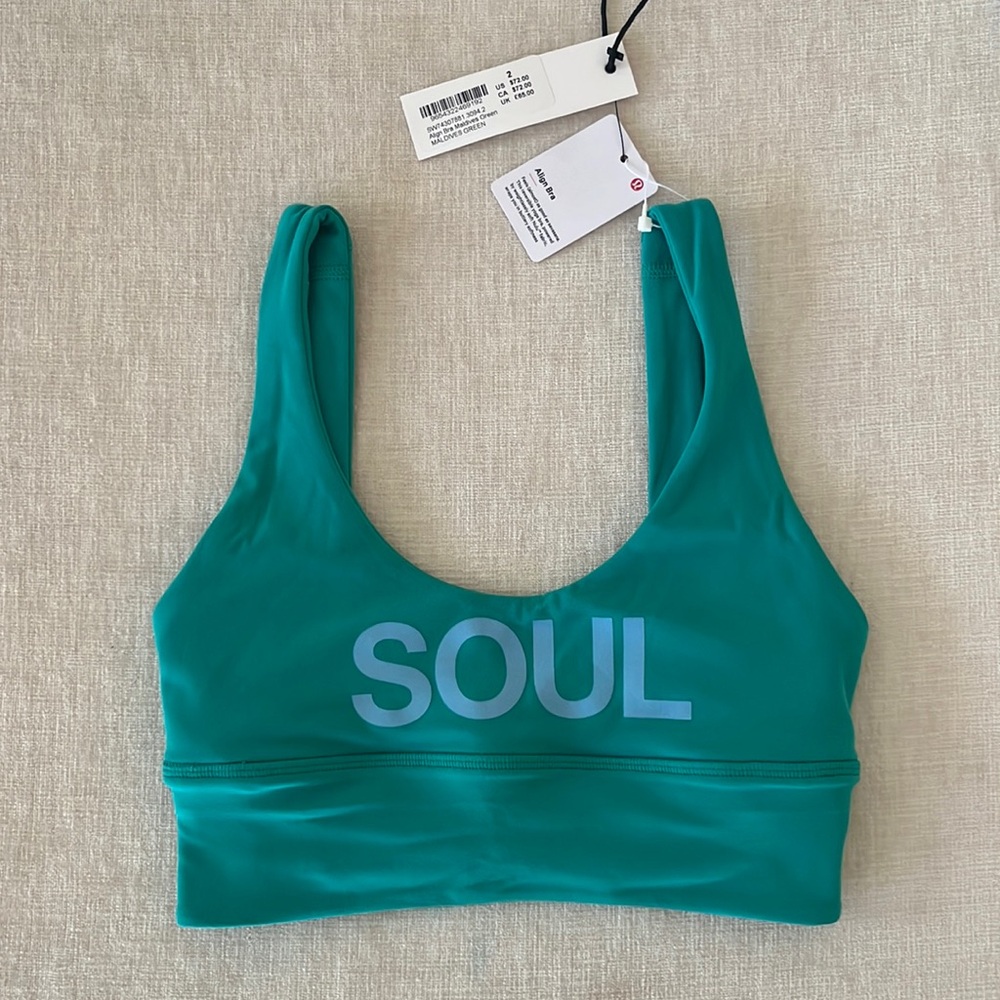BNWT Lululemon x Soulcycle Align Top Maldives Green Size 2